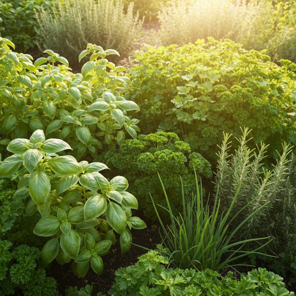 Frische Kräuter im Garten